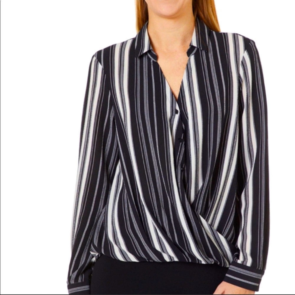 Zac & Rachel striped surplice blouse
